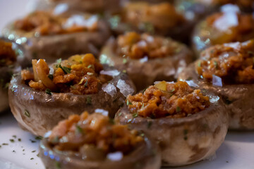 Textured Soy Stuffed Mushrooms