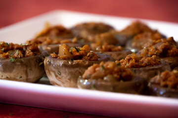 Textured Soy Stuffed Mushrooms