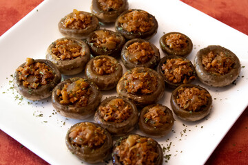 Textured Soy Stuffed Mushrooms