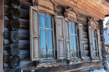 Taltsy,  wooden houses of the Irkutsk region, Siberia, Russia
