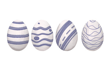 Watercolor Easter egg illustration on white background 