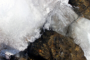 Melting snow and stream