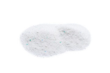 washing powder heap isolated on white background. washing detergent cut out