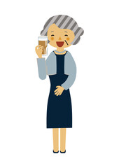 
人物の素材。
パーティーのイメージイラスト。
フォーマルドレスのシニアの女性。