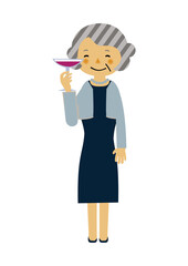 
人物の素材。
パーティーのイメージイラスト。
フォーマルドレスのシニアの女性。