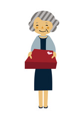 
人物の素材。
パーティーのイメージイラスト。
フォーマルドレスのシニアの女性。