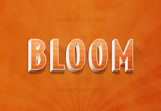 Vivid Title 3D Text Effect Mockup