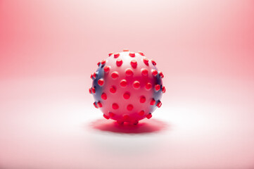 Concept image of the coronavirus on the pink background