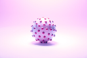 Concept image of the coronavirus on a pink background, tinted in light pink
