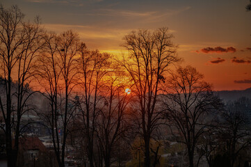 sunset in Tuzla. Bosnia and Herzegowina