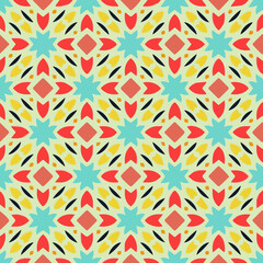  Geometric vector pattern with triangular elements. Seamless abstract ornament for wallpapers and backgrounds. 