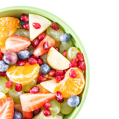 Portion fruit salad in a bowl . Healthy meal