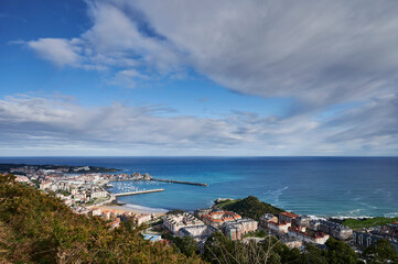 Aerial view of Castro Urdiales, Cantabria, Spain, Europe