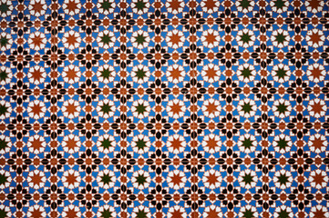 Close up view of beautiful tile texture with geometric shapes