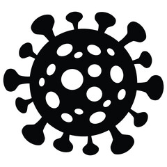 Obraz premium Covid-19 silhouette vector symbol. Flat coronavirus graphic isolated on white background