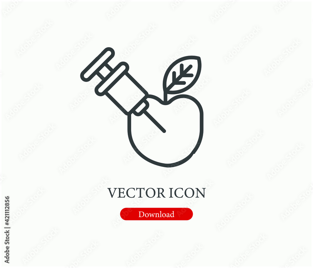 Poster gmo vector icon. editable stroke. linear style sign for use on web design and mobile apps, logo. sym