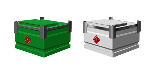 Plastic Diesel Fuel Tanks - green and white containers with fuel symbol