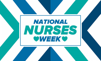 National Nurses Week. Thank you nurses. Medical and health care concept. Fighters against viruses and diseases. In honour of the doctors. Celebrated annual in United States. Vector illustration poster