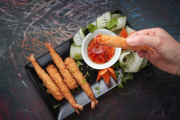 Crispy fried shrimp, vietnamese traditional food