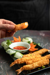 Crispy fried shrimp, vietnamese traditional food