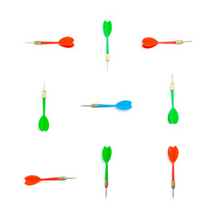 Dart arrows on white background