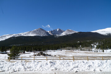 snow covered mountains