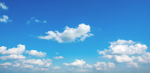 Blue sky with white clouds.