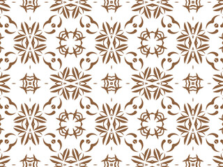 Wallpaper Geometric Seamless Ornament Abstract Pattern Brown and white, For print and Background. Geometric Tile Digital Paper.