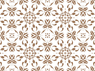Wallpaper Geometric Seamless Ornament Abstract Pattern Brown and white, For print and Background. Geometric Tile Digital Paper.