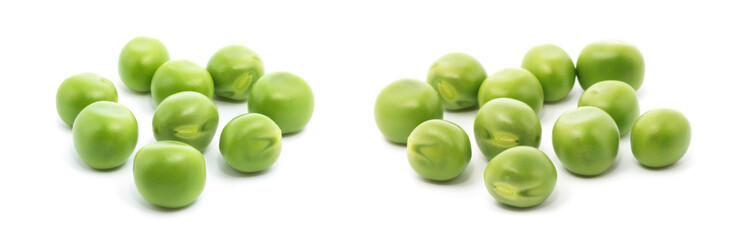 Green peas isolated on the white background