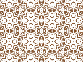 Wallpaper Geometric Seamless Ornament Abstract Pattern Brown and white, For print and Background. Geometric Tile Digital Paper.