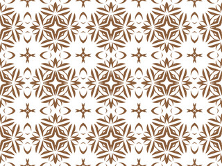 Wallpaper Geometric Seamless Ornament Abstract Pattern Brown and white, For print and Background. Geometric Tile Digital Paper.
