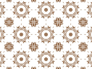 Wallpaper Geometric Seamless Ornament Abstract Pattern Brown and white, For print and Background. Geometric Tile Digital Paper.