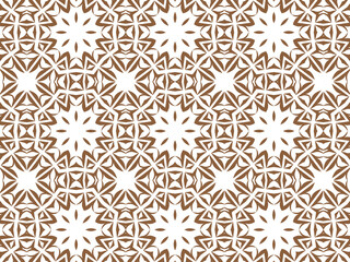 Wallpaper Geometric Seamless Ornament Abstract Pattern Brown and white, For print and Background. Geometric Tile Digital Paper.