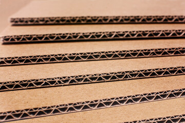 brown corrugated cardboard close-up macro