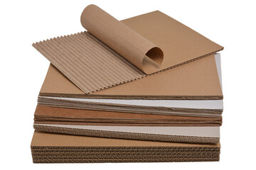 Brown corrugated cardboard isolated on a white background