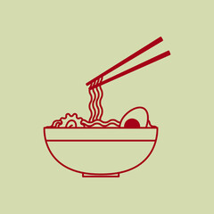 Japanese ramen noodle soup icon