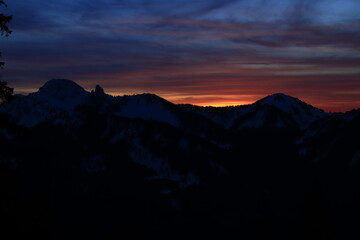 Sonnenuntergang an Blankenstein, Ri&szlig;erkogl und Setzberg