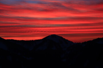 Sonnenuntergang an Blankenstein, Ri&szlig;erkogl und Setzberg