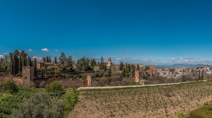 View on to the Alhambra in Granada, Spain