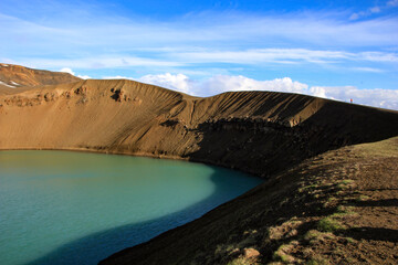 Víti crater and lake in the Krafla volcanic area, Mývatn region, Iceland