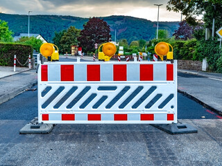 barrier fence on road repair