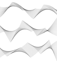 Design element Curved sharp corners wave many lines. Abstract vertical broken stripes on white background isolated. Creative line art. Vector illustration EPS 10. Colors line created using Blend Tool