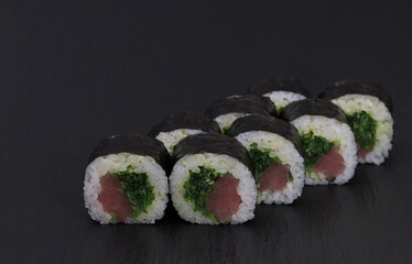 Sushi Rolls Chukka Tekka with RICE, TUNA, wakame and SEZAM