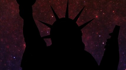 Statue of liberty against Stars in the night