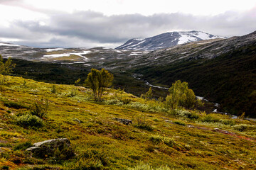 Naklejka na ściany i meble Landscape near Aurlandsvegen mountain road, Norway