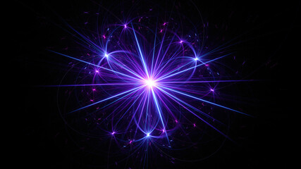Fototapeta premium Abstract background, smooth multicolored lines on a black background.