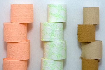Rows toilet paper.lavatory paper
