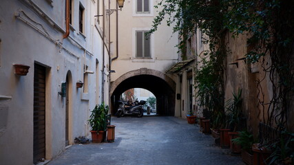 Fototapeta na wymiar arch in old italian city