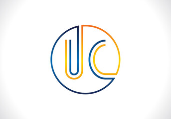 U C Letter Logo Design. Creative U C Letters icon vector.